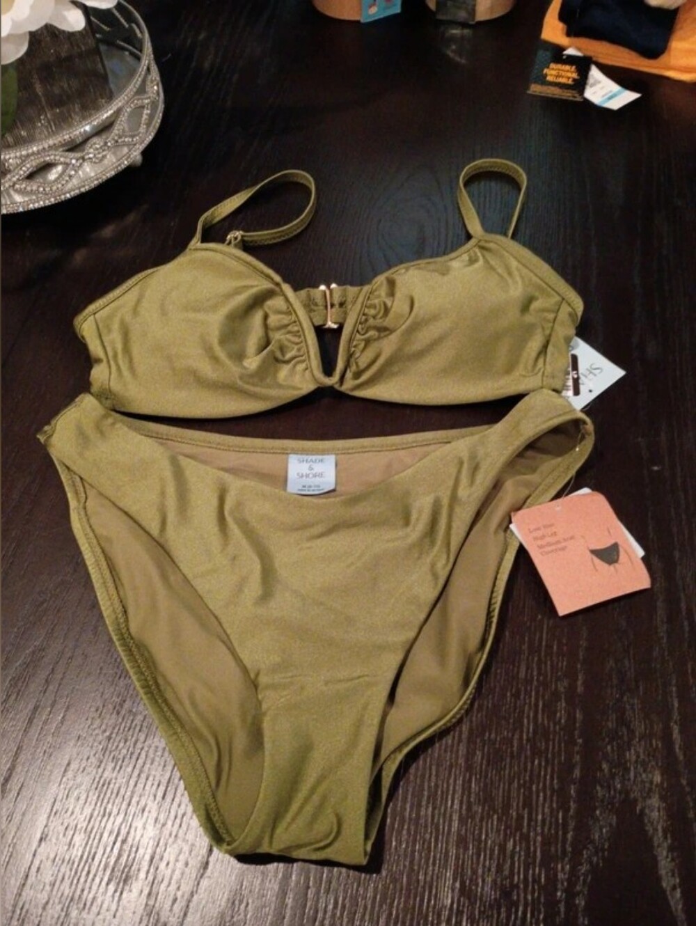 Shade & Shore Olive Green Adjustable Two-Piece Bikini